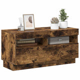 TV Cabinet with LED Lights Smoked Oak 80x35x40 cm 815723