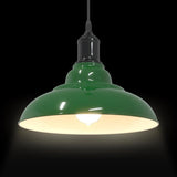 Pendant Lamp Height Adjustable E27 Gloss Green 31 cm Metal 4103437