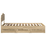 Bed Frame with Drawer Sonoma Oak 100 x 200 cm Engineer Wood 3413035