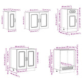 8 Piece Kitchen Cabinet Set Kalmar White Engineered Wood 3314791