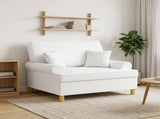 XXL Armchair with Cushions White Fabric 42043514