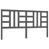 Bed Headboard Grey 206x4x100 cm Solid Wood Pine 817862