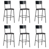 Bar Chairs 6 pcs Black Solid Plywood Steel 3054567