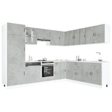14 Piece Kitchen Cabinet Set Porto Concrete Grey Engineered Wood 3314995