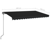 Manual Retractable Awning with LED 400x350 cm Anthracite 3069184
