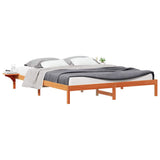 Bed Frame with Side Tables Wax Brown 200 x 210 cm 873237