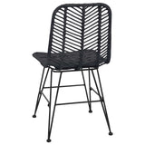 Dining Chair 2 pcs Rattan and Iron Black 44.5 x 54.5 x 85 cm 42011551