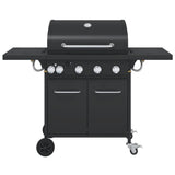 Gas BBQ Grill with 5 Burners Black Powder-coated Steel 3214253