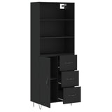 Highboard Black 69.5x34x180 cm Engineered Wood 3189438