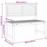 Garden Bench Brown 100 x 50 x 91cm Solid Acacia wood 4107151