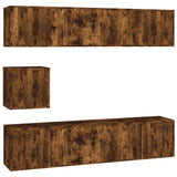 7 Piece TV Cabinet Set Smoked Oak Engineered Wood 3188667