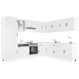 14 Piece Kitchen Cabinet Set Lucca Gloss White Engineered Wood 3314983