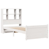 Bookcase Bed without Mattress White 90x200cm Solid Wood Pine 3322466