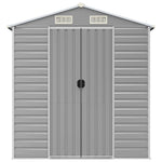 Garden Shed Light Grey 191x555x198 cm Galvanised Steel 3188247