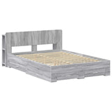 Bed Frame with Storage Grey Sonoma 160 x 200 cm Engineered Wood 3433782