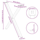 Dining Table Legs X-Shaped 2 pcs Anthracite 90x cm Steel 4012926