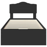 Bed Frame with Drawer Black 75 x 190 cm Engineer Wood 3413055