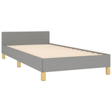 Bed Frame without Mattress Light Grey 90x190cm Single Fabric 349887