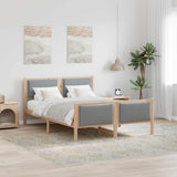 Bed Frame with Headboard Light Grey 135 x 190 cm Fabric 878339