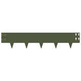 Lawn Edging 20 pcs 100 x 20 cm Steel Olive Green 8008587