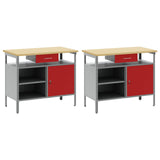Work Bench Set 2 pcs Red Steel 3321389