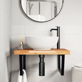 Basin Shelf Wall Mounted Steel and Solid Wood Acacia 3302887