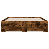 Bed Frame Smoked Oak Engineered Wood Double Bed Frame 3280402