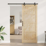 Sliding Door Manual Natural and black 93 x 232 cm 3333518