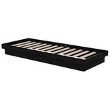 Bed Frame without Mattress Black Solid Wood Small Single 819936