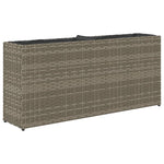 ZNTS Garden Planter with 2 Pots Grey 90x20x40 cm Poly Rattan 366409