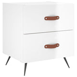 ZNTS Bedside Cabinets 2 pcs High Gloss White 40x35x47.5 cm Engineered Wood 827249