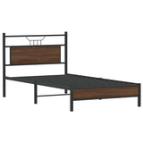 Bed Frame without Mattress Brown Oak 100x200 cm Engineered Wood 4106993