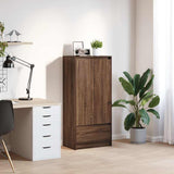 Cabinet with Drawer Brown Oak 55.5x34x119.5 cm Engineered Wood 861649