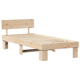Bed Frame with Headboard Natural 90 x 190 cm Solid Pine Wood 872590