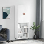 Highboard White 69.5x34x180 cm Engineered Wood 3196043