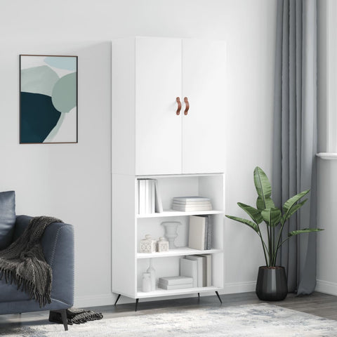 Highboard White 69.5x34x180 cm Engineered Wood 3196043