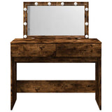 Dressing Table with LED Smoked Oak 100x40x120 cm 848210