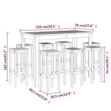9 Piece Garden Bar Set Solid Wood Acacia 3116023