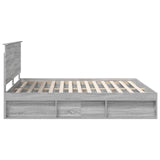 Bed Frame Grey Sonoma 200 x 200 cm Solid Pine Wood 3409314
