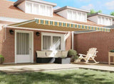 Retractable Awning Green and White 400 x 300 cm 3330840