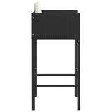 Bar Stool Set of 4 Black Poly Rattan, Powder-Coated Steel 316676