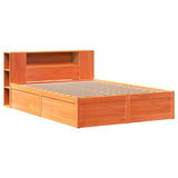 Bed Frame without Mattress Wax Brown 140x200 cm Solid Wood Pine 3323418