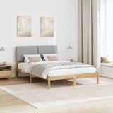 Bed Frame with Headboard Brown 135 x 190 cm Solid Pine Wood 878899