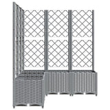 Garden Planter with Trellis Light Grey 120x120x136 cm PP 153278