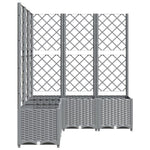 ZNTS Garden Planter with Trellis Light Grey 120x120x136 cm PP 153278