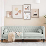 Sofa Light Grey 194 x 74.5 x 70.5 cm Velvet 42013022