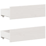 Bed Frame without Mattress with Headboard White 200x200 cm Solid Wood Pine 3308754