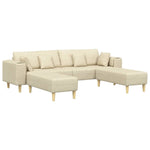Fabric Sofa with Cushion 3 pcs Cream 208 cm Fabric 3335168