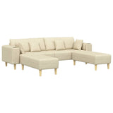 Fabric Sofa with Cushion 3 pcs Cream 208 cm Fabric 3335168