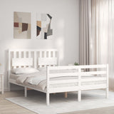 Bed Frame without Mattress White Small Double Solid Wood 3194282